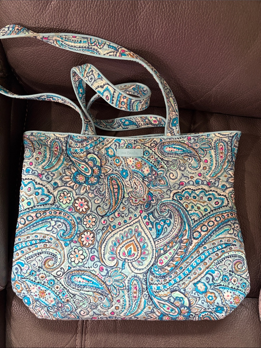 Vera Bradley blue paisley tote bag